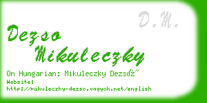 dezso mikuleczky business card